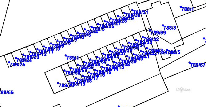Parcela st. 789/62 v KÚ Frymburk, Katastrální mapa