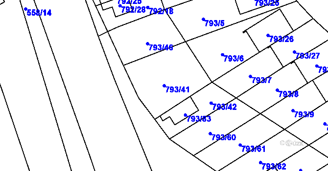 Parcela st. 793/41 v KÚ Frymburk, Katastrální mapa