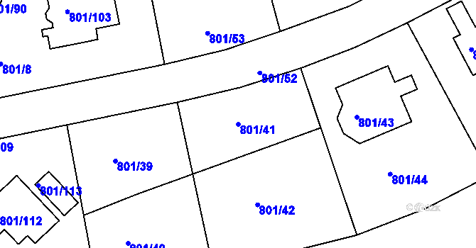 Parcela st. 801/41 v KÚ Frymburk, Katastrální mapa