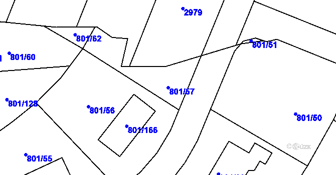 Parcela st. 801/57 v KÚ Frymburk, Katastrální mapa
