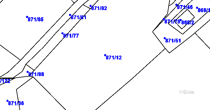 Parcela st. 871/12 v KÚ Frymburk, Katastrální mapa