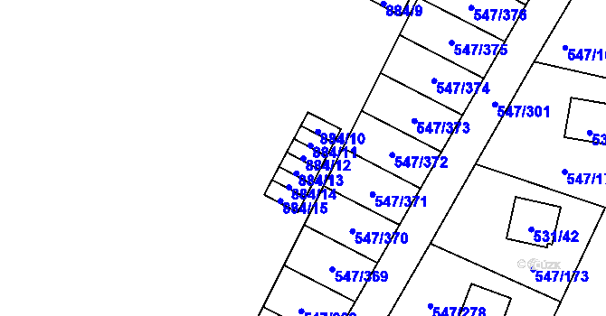 Parcela st. 884/12 v KÚ Frymburk, Katastrální mapa
