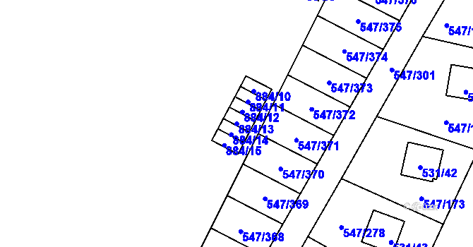 Parcela st. 884/13 v KÚ Frymburk, Katastrální mapa