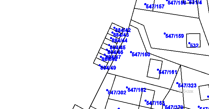 Parcela st. 884/47 v KÚ Frymburk, Katastrální mapa