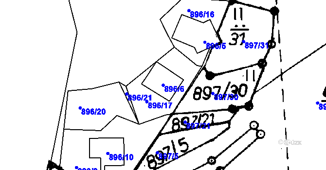 Parcela st. 896/6 v KÚ Frymburk, Katastrální mapa
