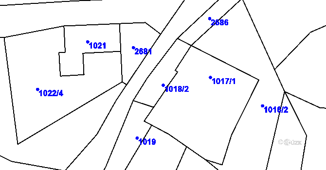 Parcela st. 1018/2 v KÚ Frymburk, Katastrální mapa