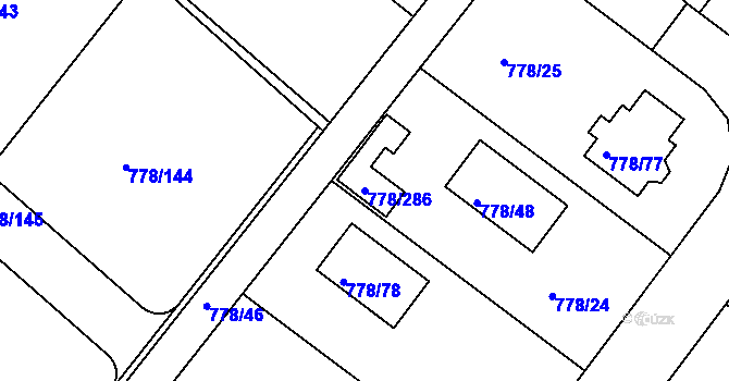 Parcela st. 778/286 v KÚ Frymburk, Katastrální mapa