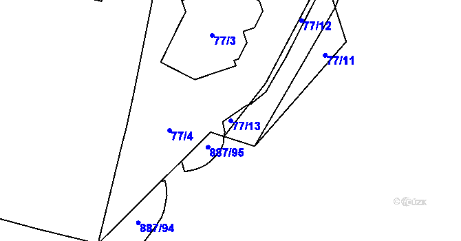 Parcela st. 77/13 v KÚ Frymburk, Katastrální mapa