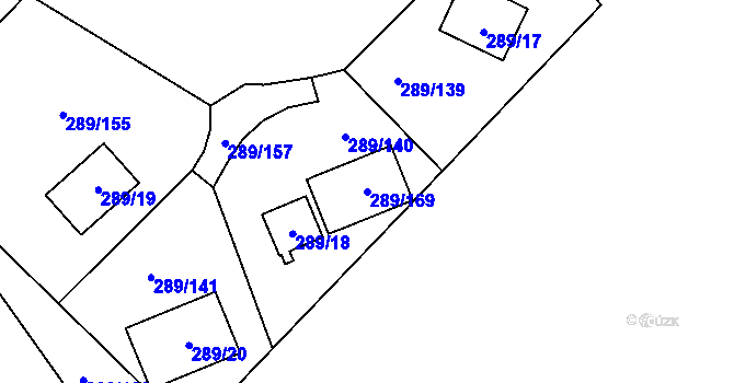 Parcela st. 289/169 v KÚ Frymburk, Katastrální mapa