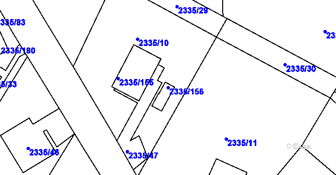Parcela st. 2335/156 v KÚ Frymburk, Katastrální mapa