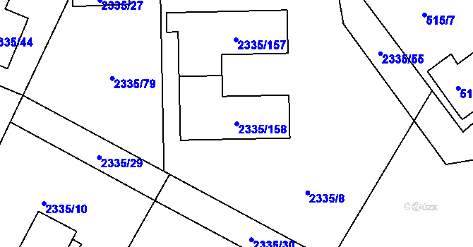 Parcela st. 2335/158 v KÚ Frymburk, Katastrální mapa