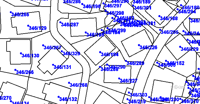 Parcela st. 346/194 v KÚ Frymburk, Katastrální mapa