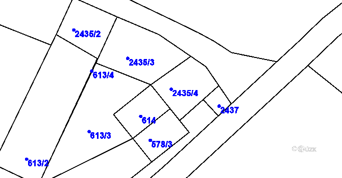 Parcela st. 2435/4 v KÚ Frymburk, Katastrální mapa