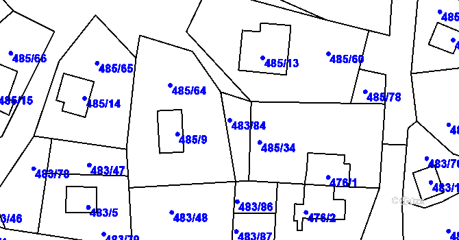 Parcela st. 483/84 v KÚ Frymburk, Katastrální mapa