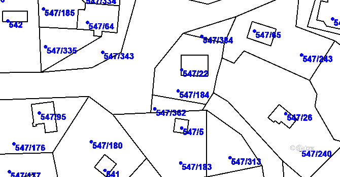 Parcela st. 547/361 v KÚ Frymburk, Katastrální mapa