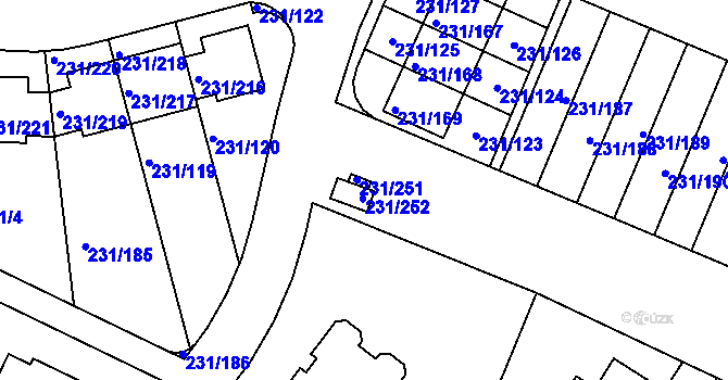 Parcela st. 231/30 v KÚ Frymburk, Katastrální mapa