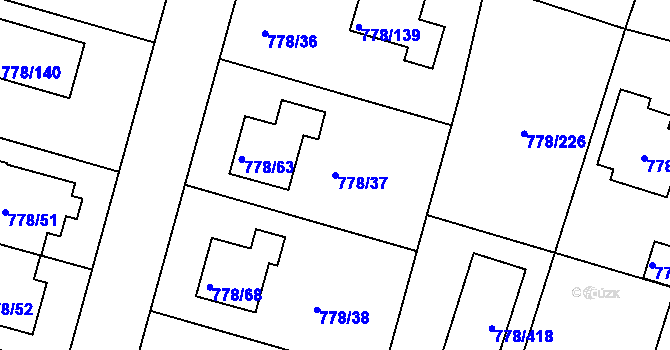Parcela st. 778/37 v KÚ Frymburk, Katastrální mapa