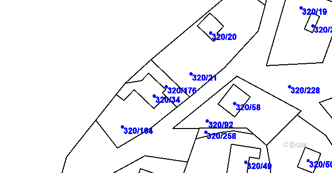 Parcela st. 320/176 v KÚ Frymburk, Katastrální mapa