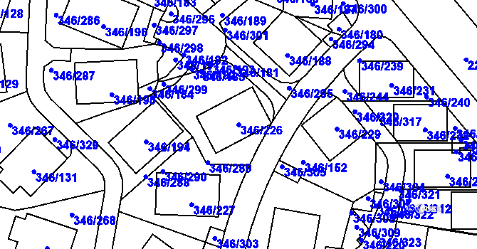 Parcela st. 346/226 v KÚ Frymburk, Katastrální mapa