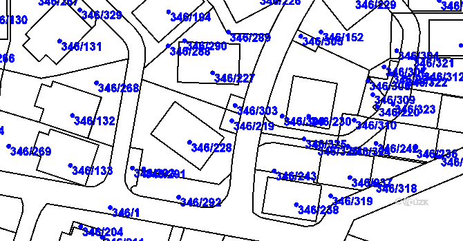 Parcela st. 346/219 v KÚ Frymburk, Katastrální mapa
