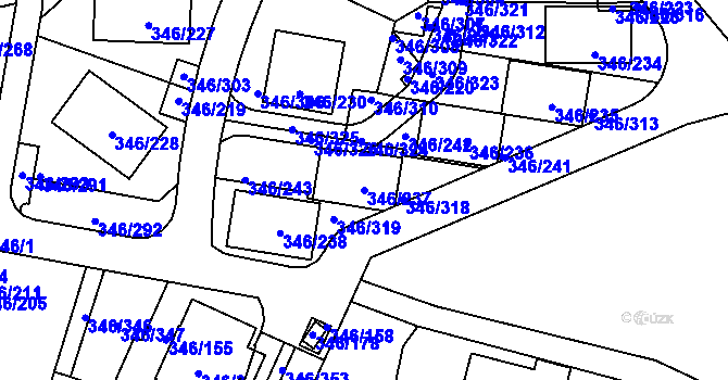 Parcela st. 346/237 v KÚ Frymburk, Katastrální mapa