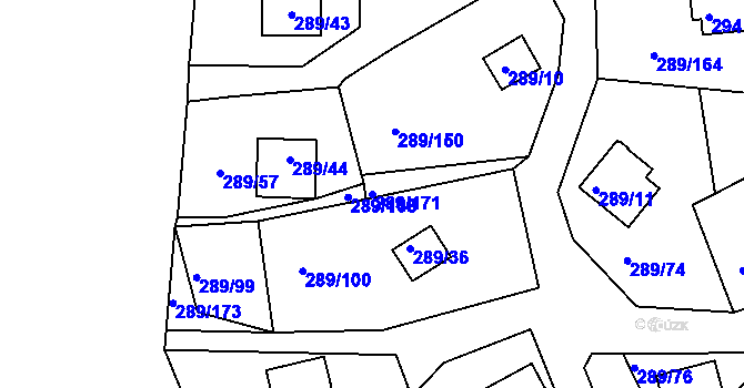 Parcela st. 289/171 v KÚ Frymburk, Katastrální mapa