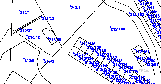 Parcela st. 212/128 v KÚ Frymburk, Katastrální mapa