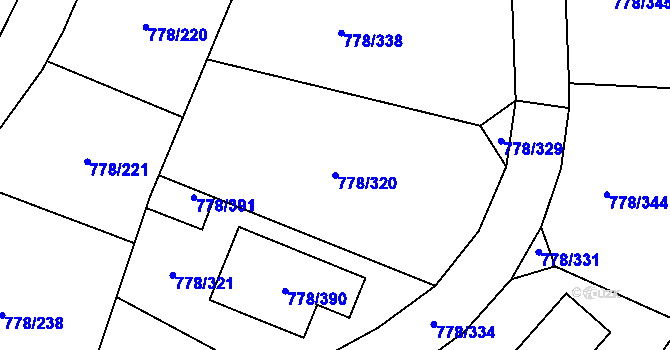 Parcela st. 778/320 v KÚ Frymburk, Katastrální mapa