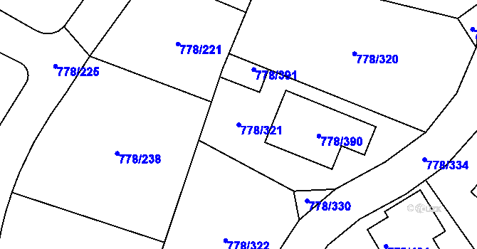 Parcela st. 778/321 v KÚ Frymburk, Katastrální mapa