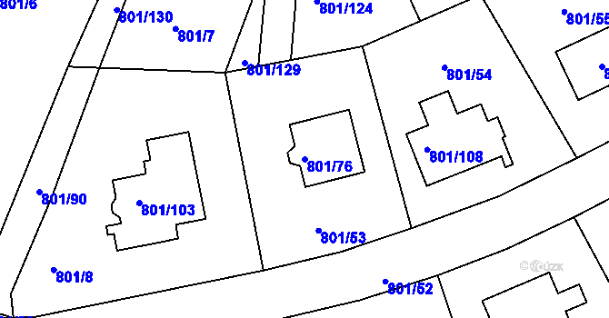Parcela st. 801/76 v KÚ Frymburk, Katastrální mapa