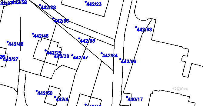 Parcela st. 442/84 v KÚ Frymburk, Katastrální mapa