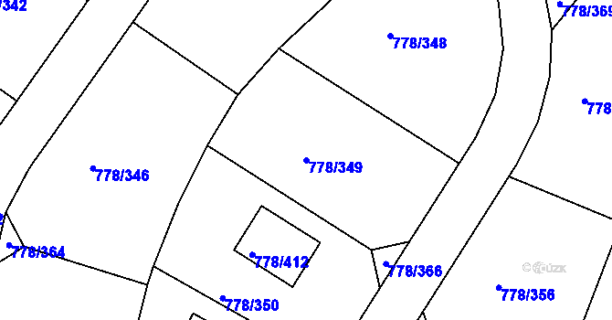 Parcela st. 778/349 v KÚ Frymburk, Katastrální mapa