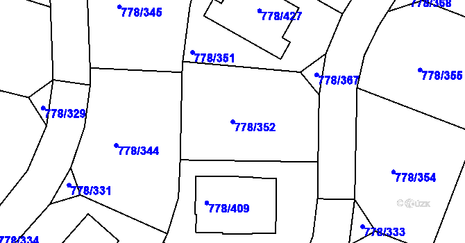 Parcela st. 778/352 v KÚ Frymburk, Katastrální mapa