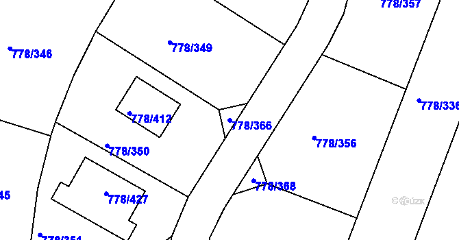 Parcela st. 778/366 v KÚ Frymburk, Katastrální mapa
