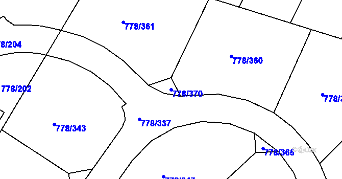 Parcela st. 778/370 v KÚ Frymburk, Katastrální mapa