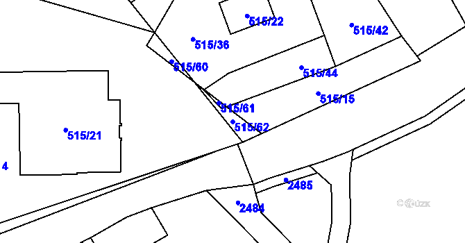 Parcela st. 515/62 v KÚ Frymburk, Katastrální mapa