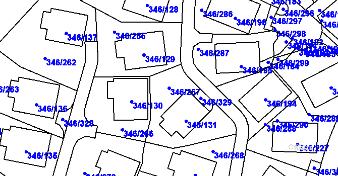 Parcela st. 346/267 v KÚ Frymburk, Katastrální mapa