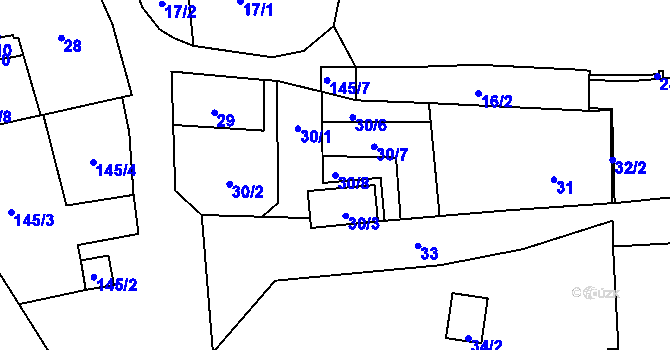 Parcela st. 30/8 v KÚ Frymburk, Katastrální mapa
