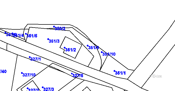 Parcela st. 351/6 v KÚ Frymburk, Katastrální mapa