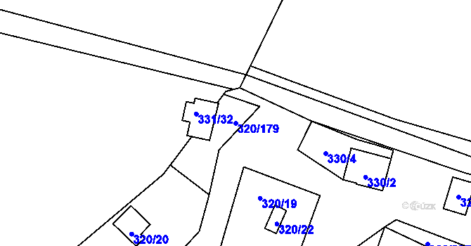 Parcela st. 320/179 v KÚ Frymburk, Katastrální mapa