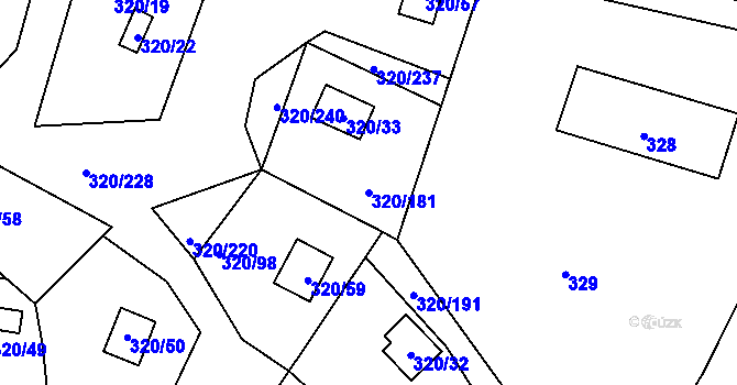 Parcela st. 320/181 v KÚ Frymburk, Katastrální mapa