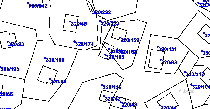 Parcela st. 320/185 v KÚ Frymburk, Katastrální mapa