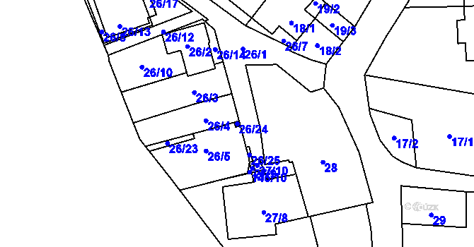 Parcela st. 26/24 v KÚ Frymburk, Katastrální mapa