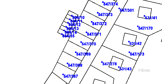 Parcela st. 547/370 v KÚ Frymburk, Katastrální mapa