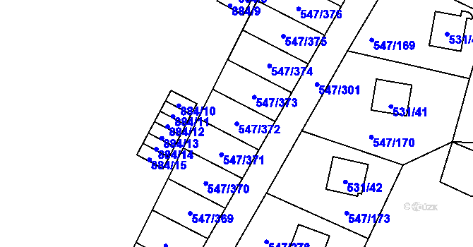 Parcela st. 547/372 v KÚ Frymburk, Katastrální mapa