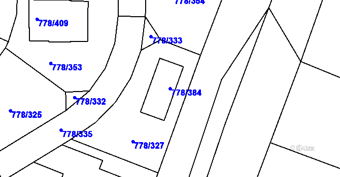 Parcela st. 778/384 v KÚ Frymburk, Katastrální mapa