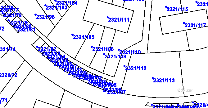 Parcela st. 2321/108 v KÚ Frymburk, Katastrální mapa
