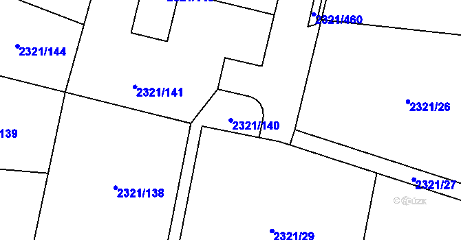 Parcela st. 2321/140 v KÚ Frymburk, Katastrální mapa