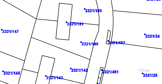 Parcela st. 2321/149 v KÚ Frymburk, Katastrální mapa