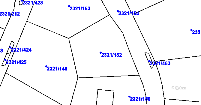 Parcela st. 2321/152 v KÚ Frymburk, Katastrální mapa